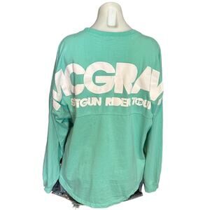 Tim McGraw Shotgun Rider Spirit Jersey MEDIUM Teal Green Oversize Concert Tee